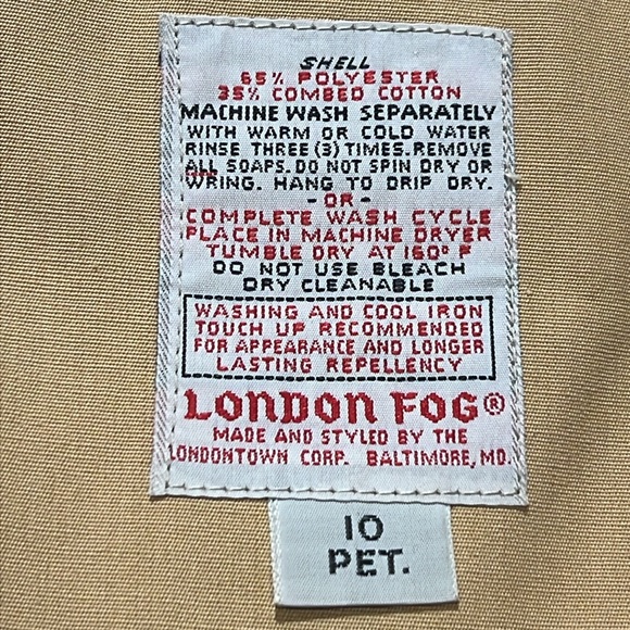 London Fog Tan Trench Coat - Picture 3 of 16